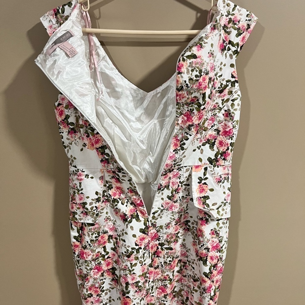 Forever 21  Cottagecore Fitted Midi Dress‎ Rose Print Medium Coquette Soft Girl - Picture 5 of 10